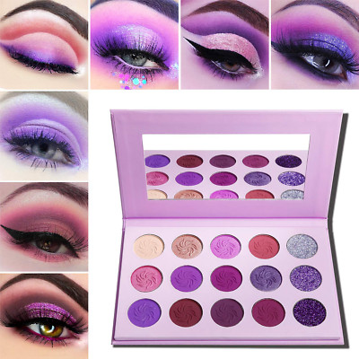 Make-Up Paletten Lidschatten Matt Glitzer, Hochpigmentierte Lila Lidschatten Pal