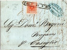 ANTICHI STATI ITALIANI - LOMBARDO VENETO, Storia Postale, #3a.