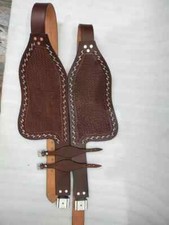 Western Leather Horse Saddle Fender Pair Tooled Replacement Fenders.