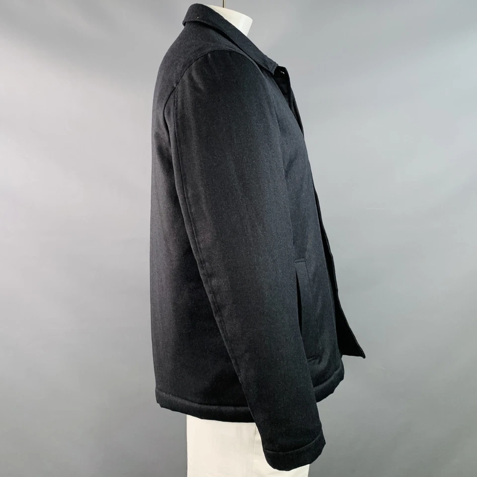 SUNSPEL Size L Grey Charcoal Wool Button Up Coat - Image 2 of 4