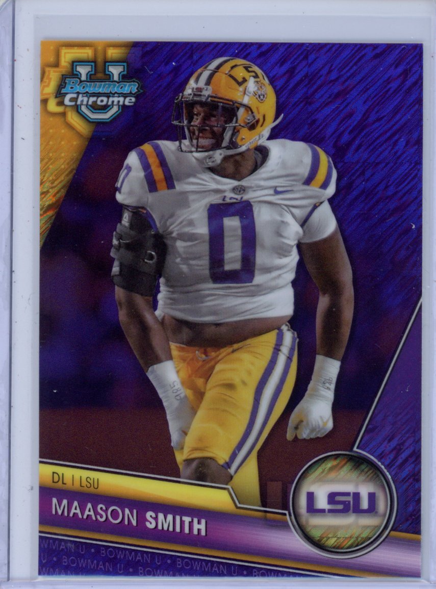 2023 Bowman Chrome University #143 Maason Smith Purple Shimmer Refractor