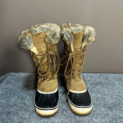Northside Boots Women 6 Khaki Suede Waterproof Thinsulate Insulation Lace Up