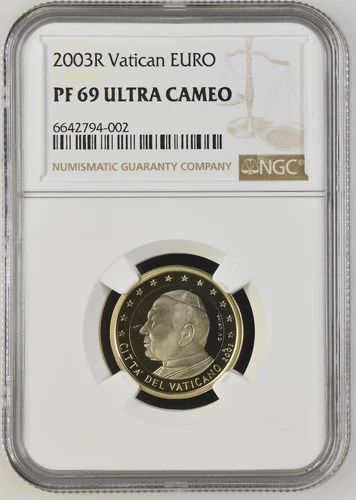VATICAN coin 1 Euro 2003 NGC PF 69 Ultra Cameo