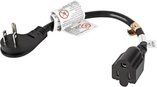 Heavy Duty Extension Cord Low Profile Flat Plug 14Awg 15A Black 1875W Flexi