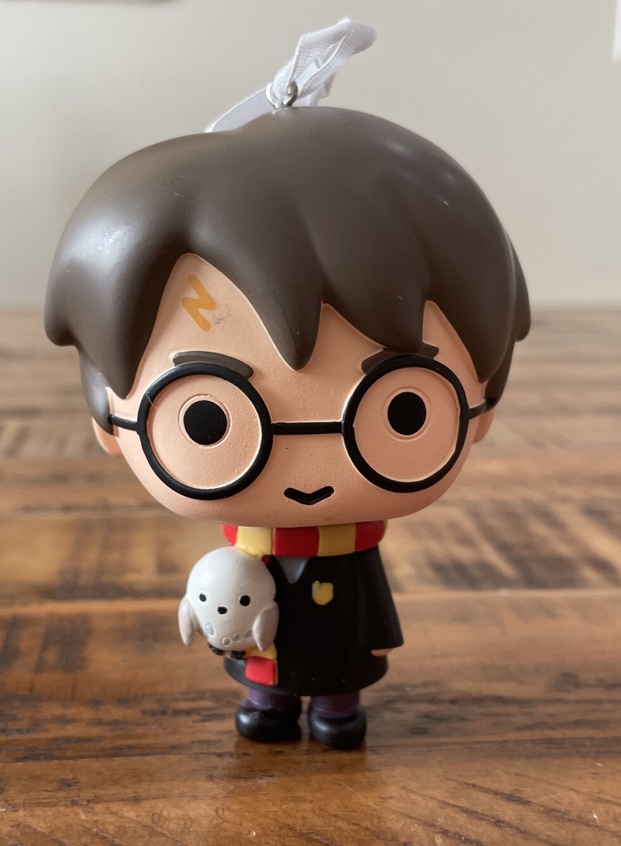 Chibi Harry Potter figure Christmas tree ornament holding Hedwig