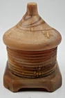 BEAUTIFUL VINTAGE IMPERIAL MILK GLASS BUTTERSCOTCH CARAMEL HONEYPOT BEEHIVE BEES