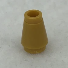 LEGO 4589b Pearl Gold Cone 1 x 1 with Top Groove (x1)