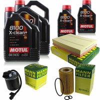 Mann Inspektionspaket 12L Motul 8100 X-Clean+ 5W-30 FüR Mercedes-Benz Sprinter