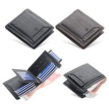 Men's Leather Bifold Money Clip Wallet ID Credit Card Holder Purse Billfold US