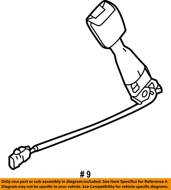 Seat Belts & Parts Automotive OEM 1619 Ford Explorer Front Driver Side Seat Belt Buckle End