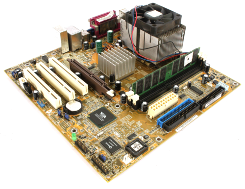 Carte mère microATX ASUS A7VBX-MX avec processeur Athlon XP 1800+ 512 Mo RAM DDR - Photo 1/7