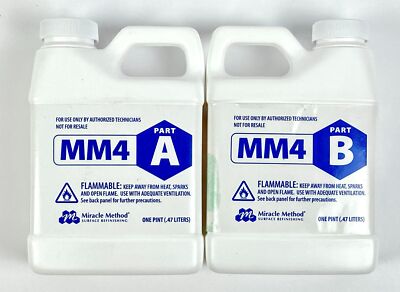 Miracle Method MM4 Part A and B Surface Refinishing Liquid 1 Pint Each