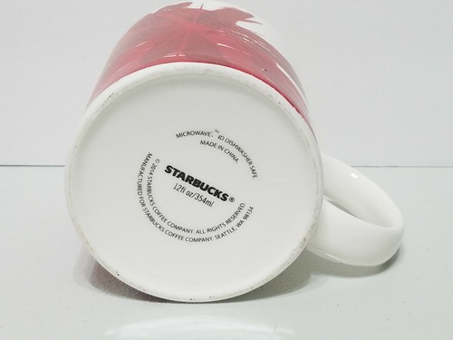 Starbucks Red & Gold Christmas Holiday Coffee Mug 2014 New Poinsettia 12 oz - Picture 5 of 6
