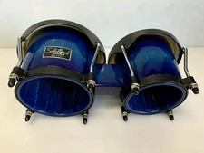 Schalloch Precussion Bongos 7.75 and 6.75 Blue Made in Thailand 2001 Original 