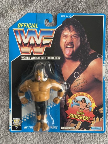 Official WWF, 1993 MOC Hasbro Samu Of The Head Shr...