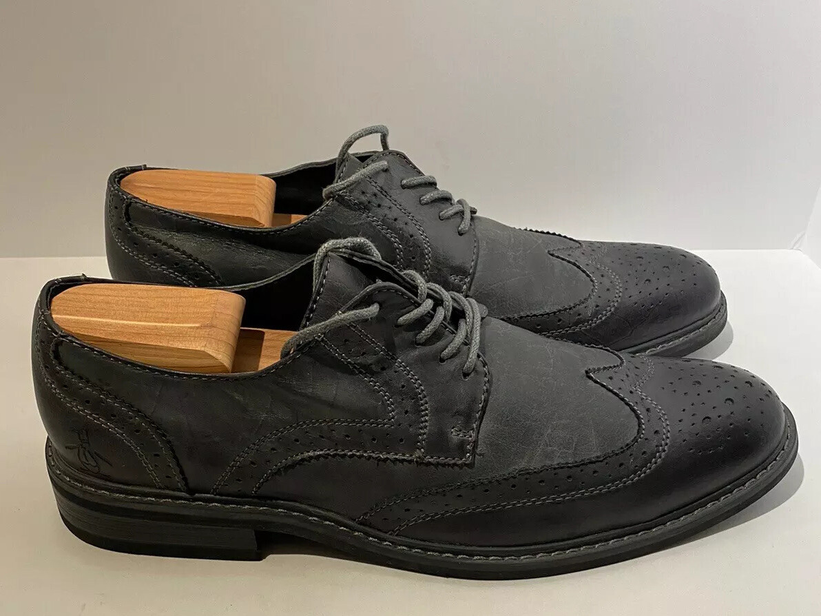Penguin Mens Wing Tip Size 10.5 Gray Shoes | eBay display picture 3
