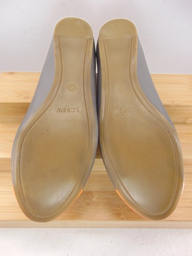 J Crew Anya Colorblock Cap Toe Gray leather & Orange Cap Toe Ballet Flat 9.0 M - Picture 8 of 8