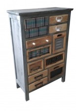 Kommode Esberg 12 Schubladen Schrank Mehrfarbig Bunt Holz Neu