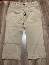 Perry Ellis Portfolio Pants, Men's Size 44/30, Tan, Khaki Pants, Flat Front