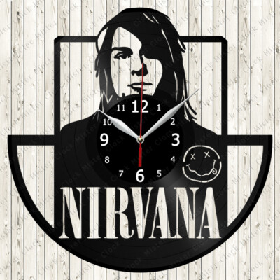Nirvana Vinyl Record Wall Clock Decor Handmade 2721