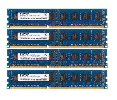 4x4GB New Elpida 4GB 2Rx8 PC3-10600 DIMM Memory RAM DDR3 1333Mhz Tested Desktop*