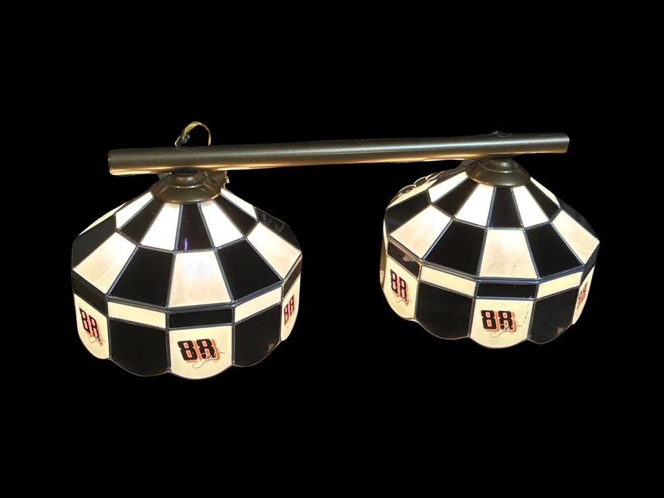 💥Dale Jarrett Doble Billar Vitral 16" Poker Swag Mesa de Billar Luz Foto 2 de 3