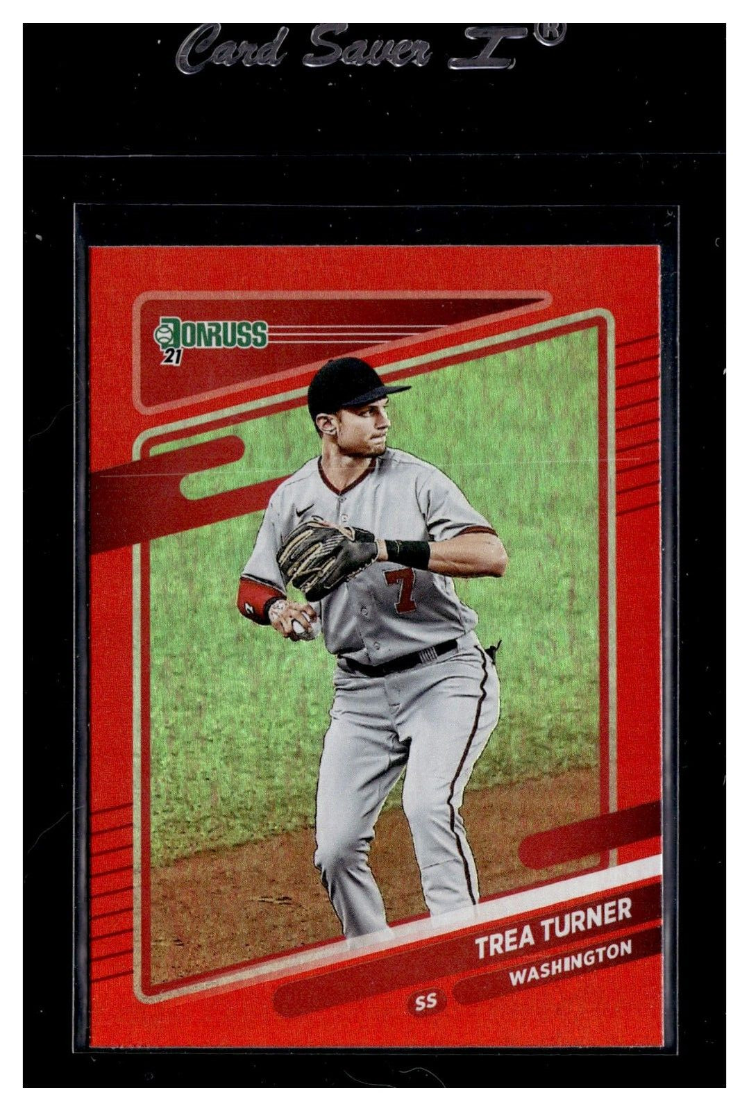 2021 Donruss Baseball Red Holo #93 Trea Turner! NATIONALS!