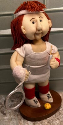 Vtg Rare Girl Tennis Doll Gloria Weischadle 1992 Sculpture Poseable 11 