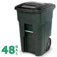 48 Gal Greenstone Outdoor Trash Can with Quiet Wheels and Lid NEW FREE SHIPPING