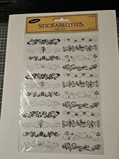 The Paper Studio Stickabilities Foil Black & White Flourish Stkr Item#854323