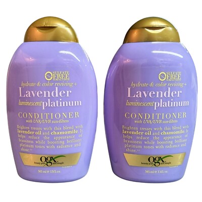 NEW OGX Lavender Conditioner Hydrate & Color Reviving Platinum 13 oz TWO PACK
