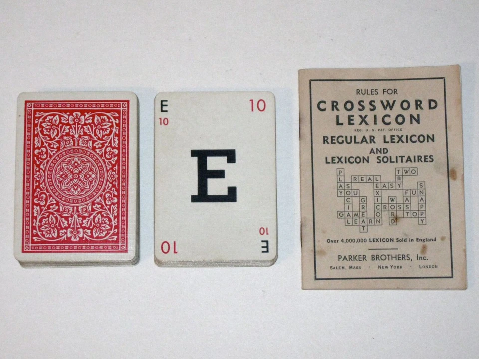 Vintage 1937 Parker Brothers CROSSWORD LEXICON Card Game in Original Box! - Image 4 of 4