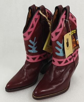 Tony Mora  Stiefeletten Cowboystiefel rot blau Leder EUR Gr.36