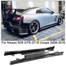 For Nissan R35 GTR GT-R Coupe 2009-2016 Carbon Fiber Side Skirts Extension Lip