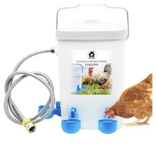 Automatic Chicken Waterer 3 Gallons with Float Valve Kit Hose Attachment