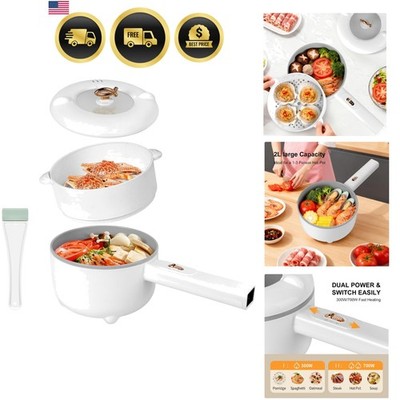 Electric Hot Pot 2L, 700W Portable Multi-Purpose Cooker | Dual Power Control,...