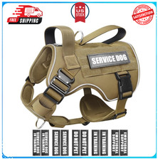 WINSEE Service Dog Vest Harness for Large Dog, Tactical Working MOLLE Vest with