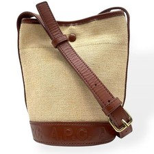 A.P.C. Shoulder Bag Canvas Leather Brown Women's Bags: Popular Brands, Popular I