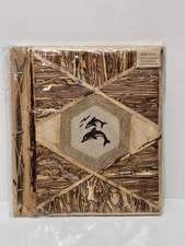4x6 Photo Album Natural Leaf Dolphin Design Handcrafted 12x14 Rustic New Sealed 