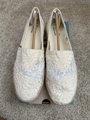 Toms Women's Alpargata Rope 2.0 Espadrille 10021941 Natural Crochet Lace
