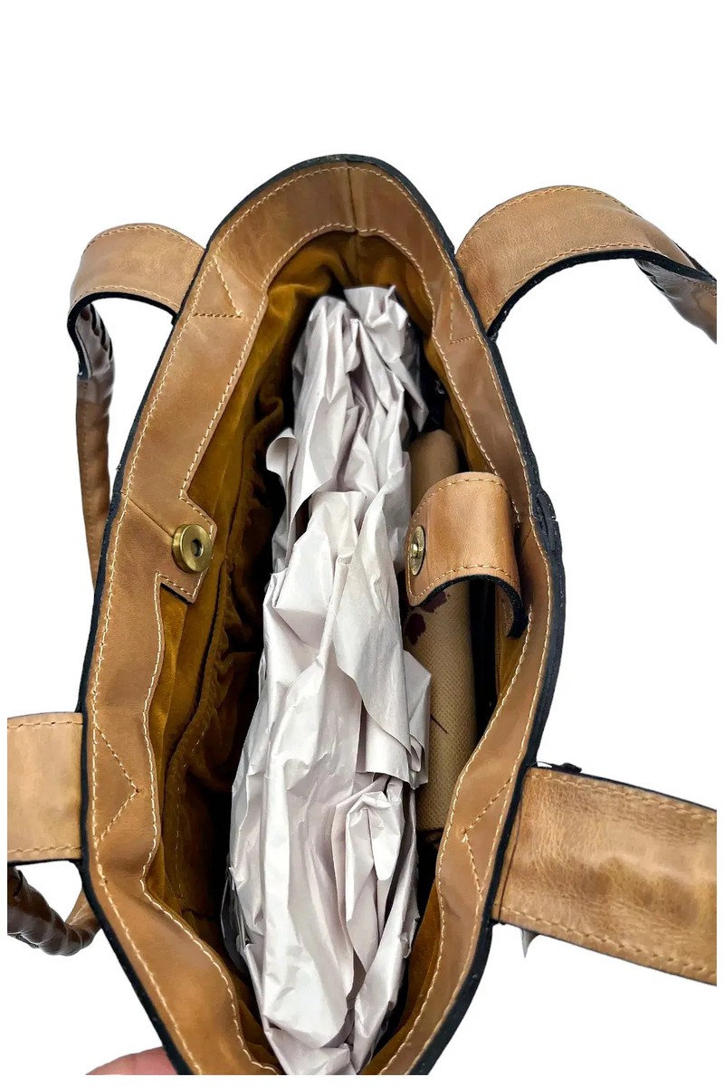 Patricia Nash Leather Molise Frame Tote Naturale View 4