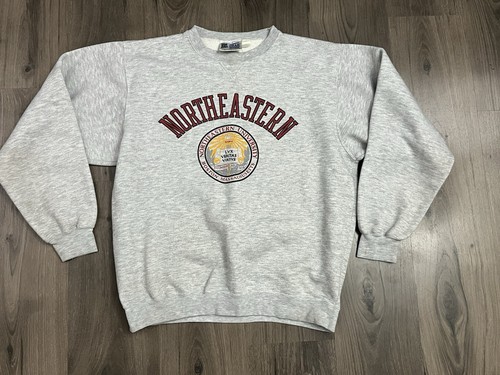 Vintage Northeastern Sweatshirt grau XL College Schule 90er - leichte Gebrauchsspuren