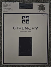 new VINTAGE #264 light control top GIVENCHY lycra sheer leg PANTYHOSE blue SZ c