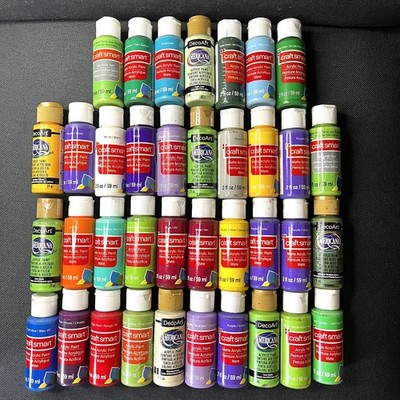 Assorted Craft Smart & DecoArt Acrylic Paint Lot Multicolor 2 fl oz/59 ml
