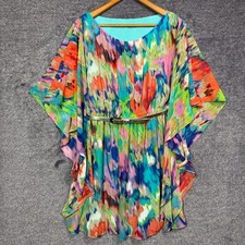 Eliza J Dress Size 6 Watercolor Print Butterfly Sleeve Belted Mini Dress