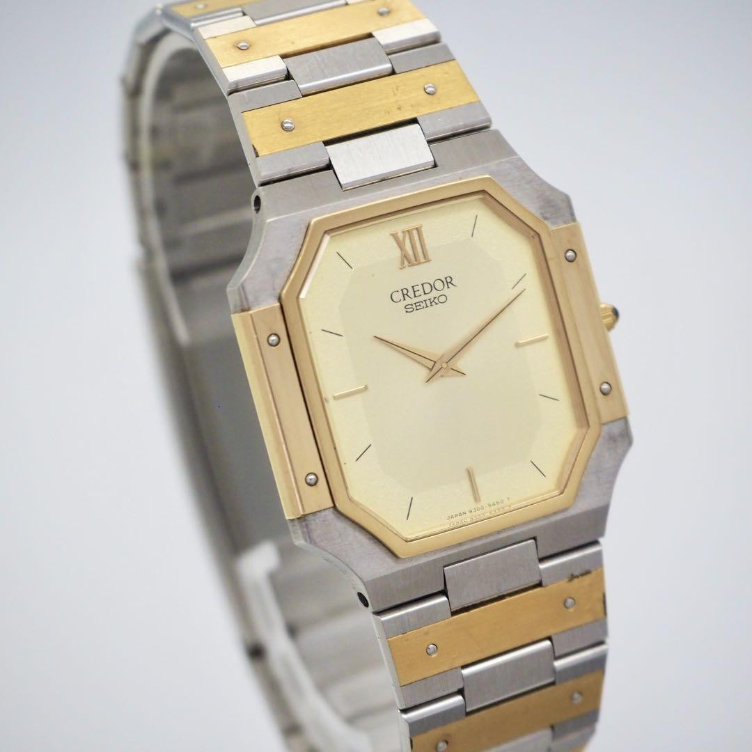 Credor Seiko 9300-5320 Men's 18K Gold & SS Luxury Quartz
