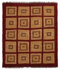 Traditional Vintage Hand Woven Oriental Carpet 5'0" x 5'11" Wool Kilim Area Rug