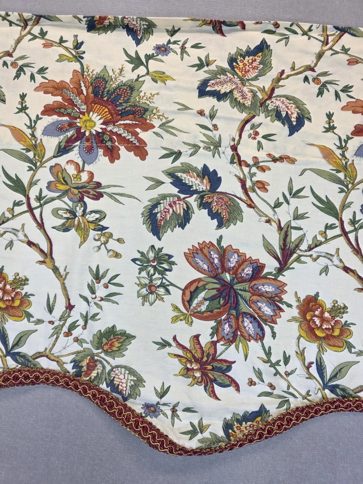 SET 2 - Waverly Valances Jacobean Felicite Floral Window Curtains 46.5” By 15” - Image 4 of 4