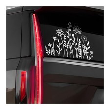 Wildflowers Boho Car Sticker, Waterproof Reflective Car Window Decal Funny Fl...