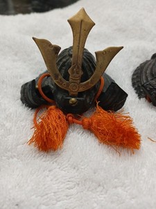 3 Vintage Japanese Samurai Kabuto Helmet Replicas w/Floral and Animal Motifs